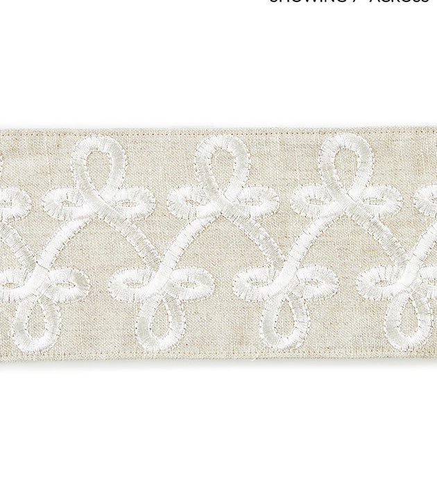 Scalamandre Empress Embroidered Tape Linen Trim SC 0001T3321