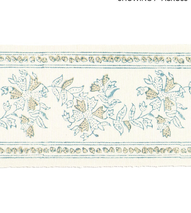 Scalamandre Citra Block Print Tape Misty Island Trim Sample SC 0001T3327