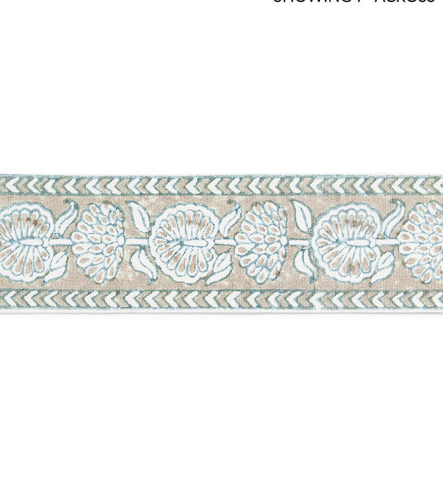 Scalamandre Tulsi Block Print Tape Misty Island Trim Sample SC 0001T3328