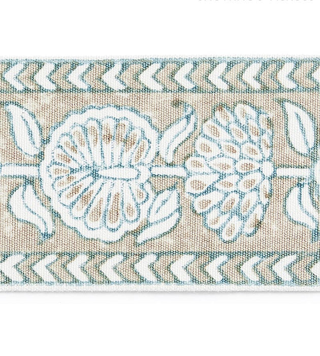 Scalamandre Tulsi Block Print Tape Misty Island Trim SC 0001T3328