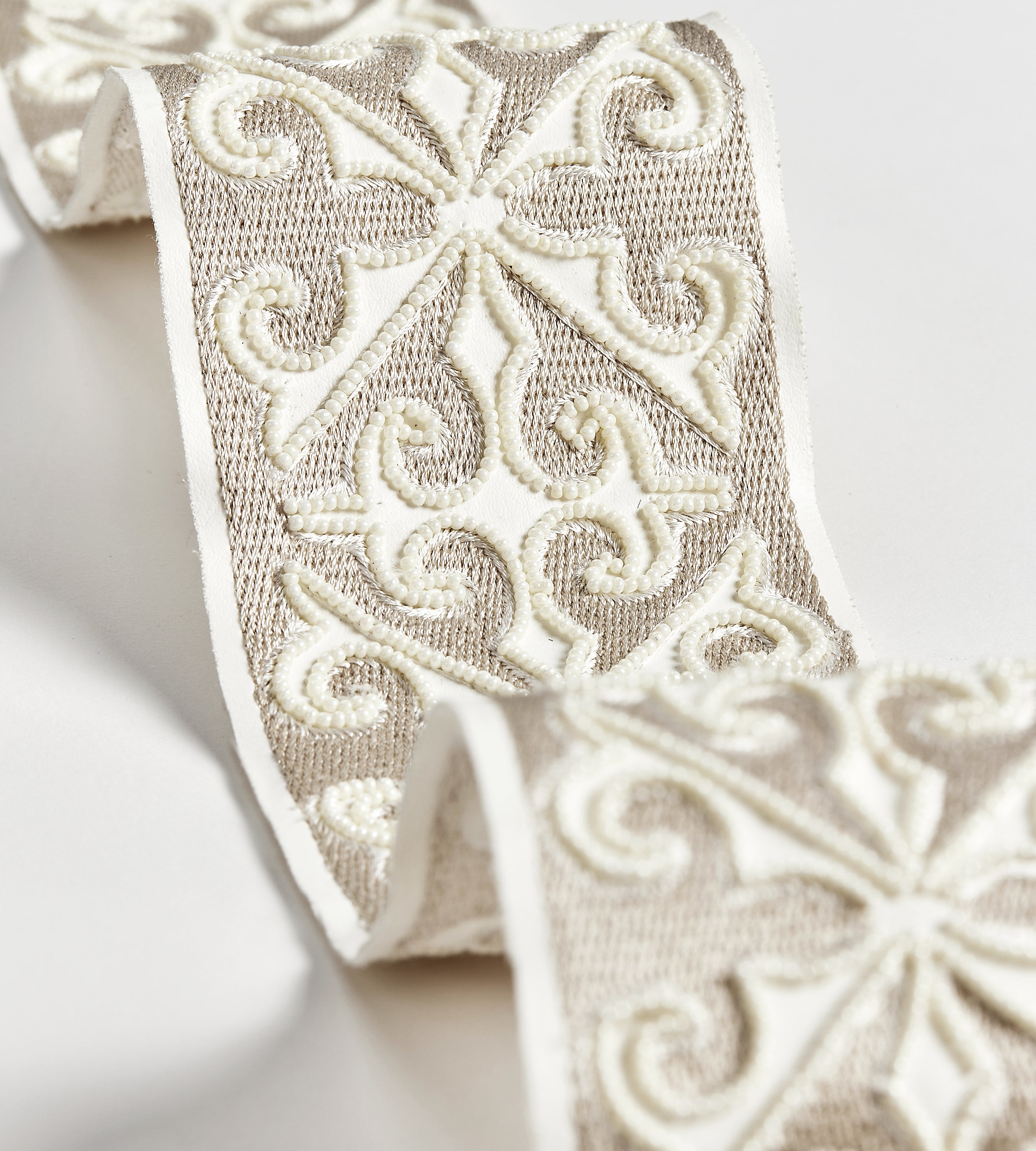 Scalamandre Saxony Embellished Tape Pearl Trim SC 0001T3337