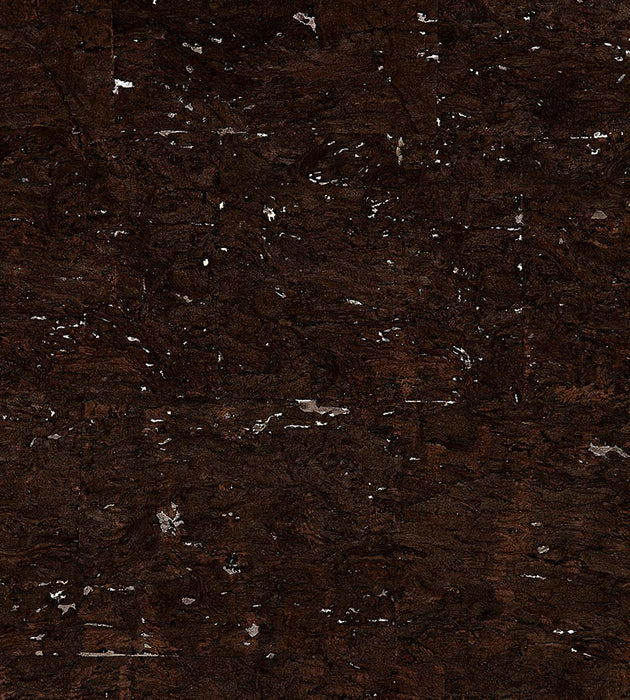 Scalamandre Carbonized Cork Espresso & Silver Wallpaper SC 0001WP88352