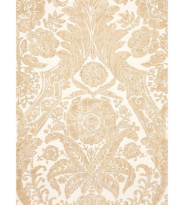 Scalamandre Luciana Damask Print Sand Wallpaper SC 0001WP88354