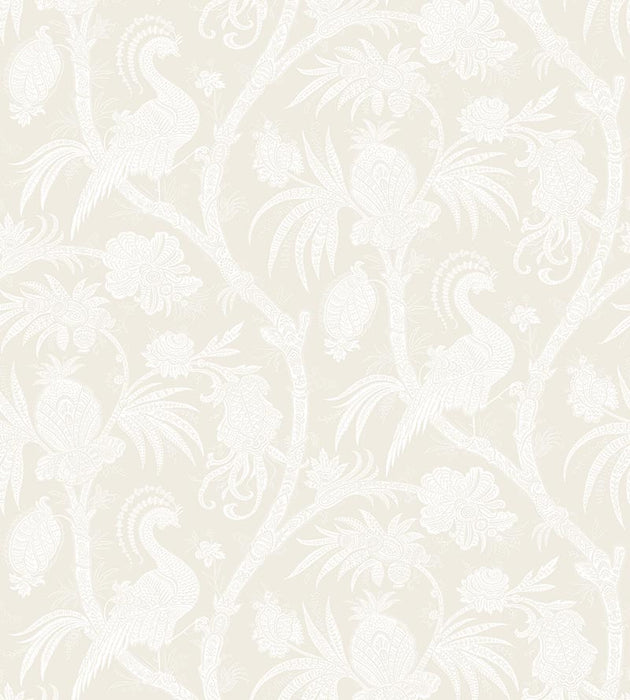 Scalamandre Balinese Peacock Alabaster Wallpaper Sample SC 0001WP88355