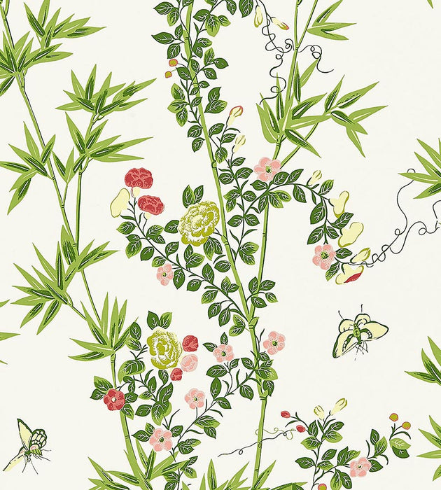 Scalamandre Jardin De Chine Spring Wallpaper Sample SC 0001WP88375