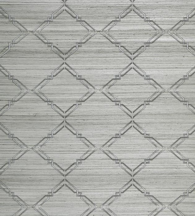 Scalamandre Monroe Embroidered Grasscloth Glacier Wallpaper SC 0001WP88383