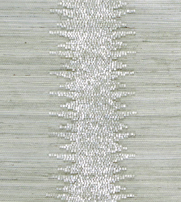 Scalamandre Veronica Beaded Grasscloth Glacier Wallpaper Sample SC 0001WP88386