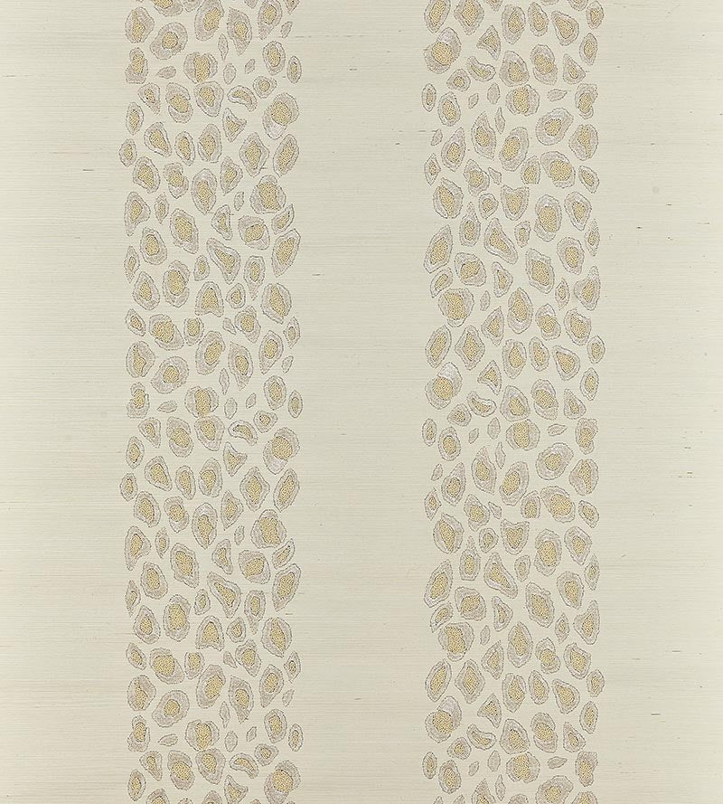 Scalamandre Catwalk Embellished Grasscloth Pearl Wallpaper SC 0001WP88446