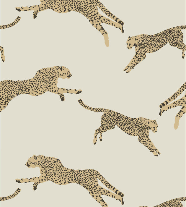 Scalamandre Leaping Cheetah Dune Wallcovering Sample SC 0001WP88449D