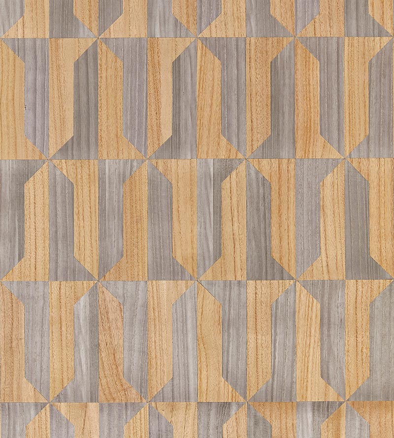 Scalamandre Mezzo - Wood Natural & Nickel Wallpaper SC 0001WP88462