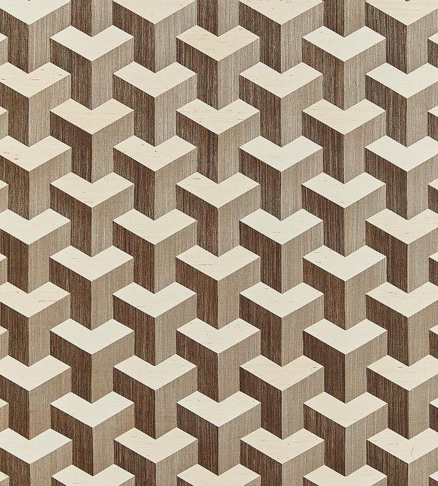 Scalamandre Forte - Sisal Coffee & Cream Wallpaper Sample SC 0001WP88479