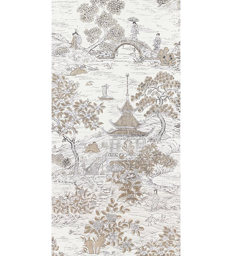 Scalamandre Satomi - Wallcovering Pewter Wallpaper SC 0001WP88554