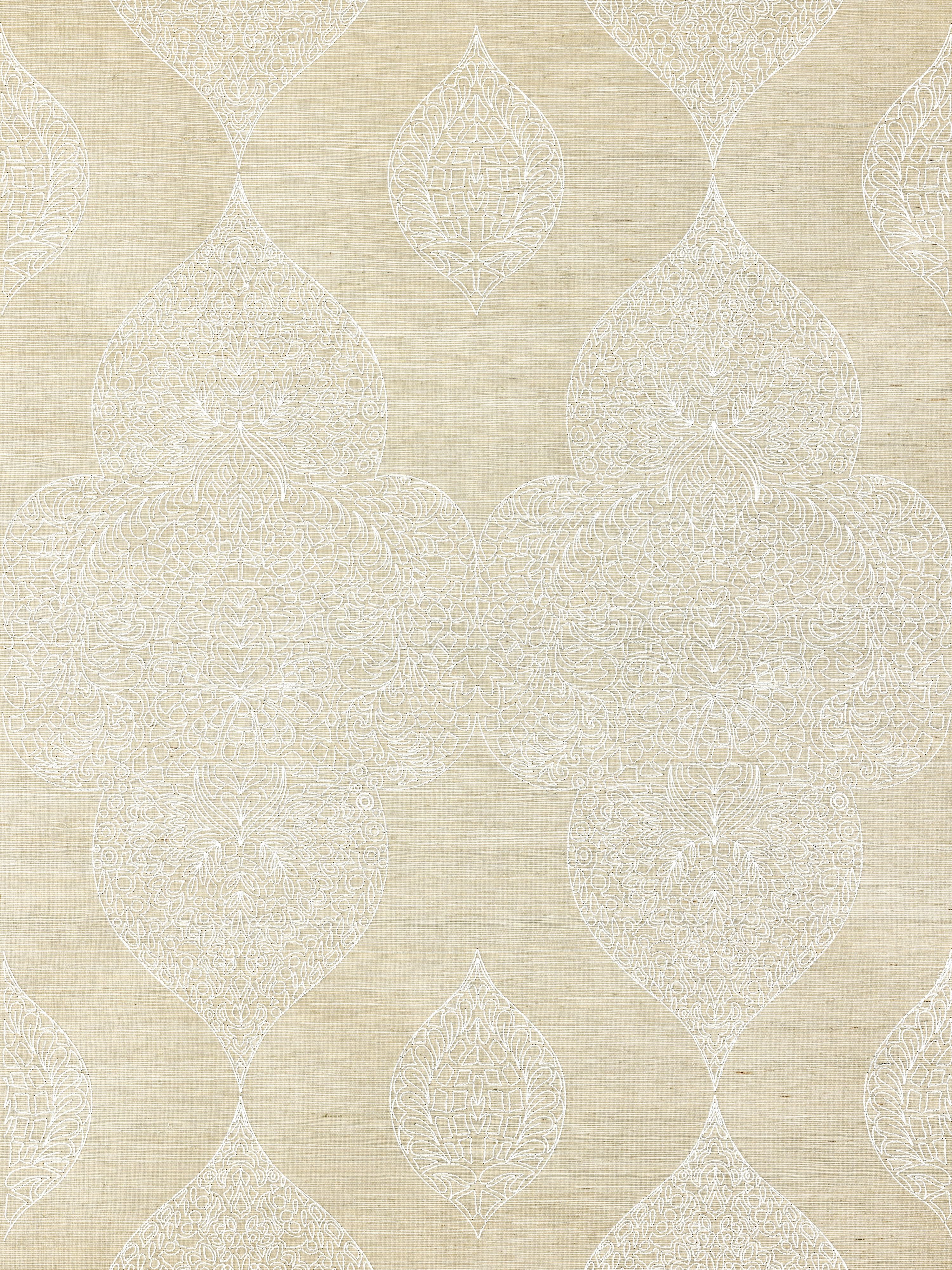 Scalamandre Taj Embroidered Sisal Chai Wallpaper SC 0001WP88555