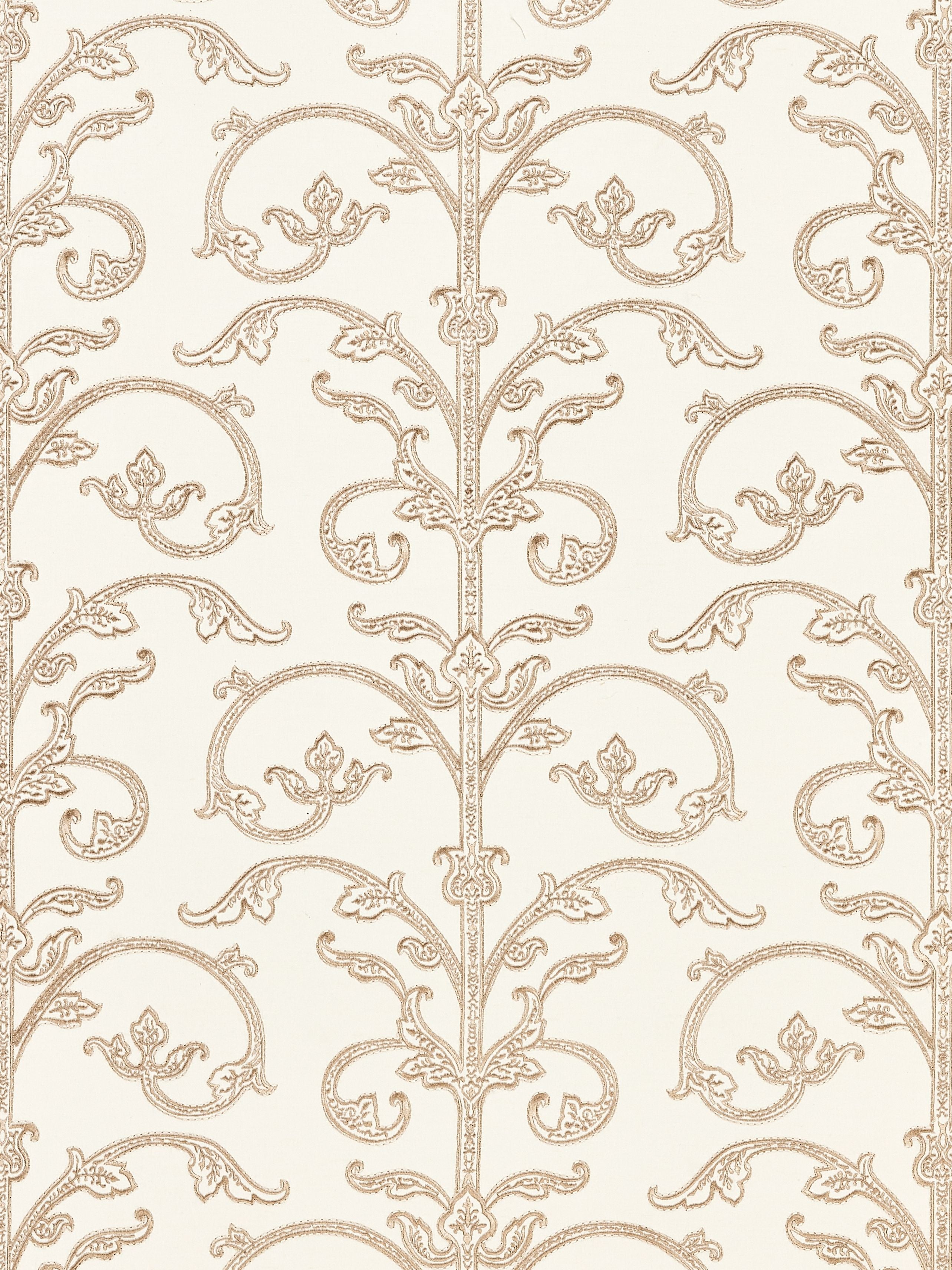 Scalamandre Saxony Scroll Latte Wallpaper SC 0001WP88558