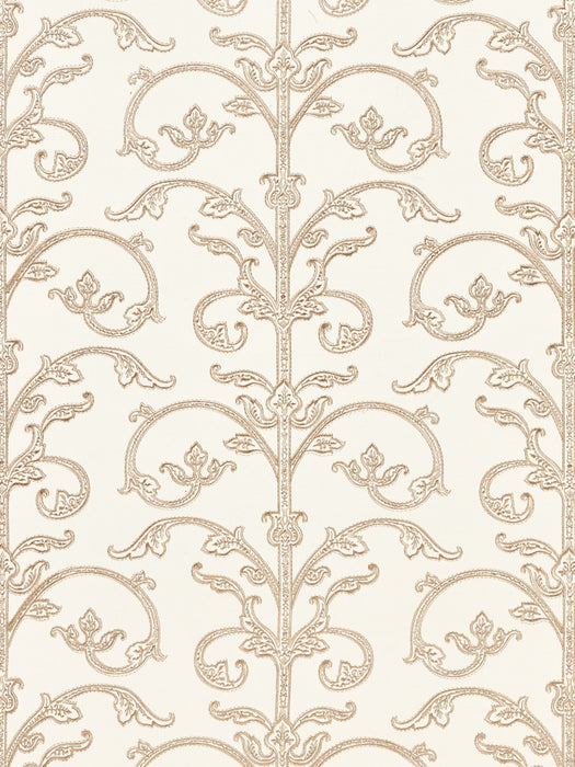 Scalamandre Saxony Scroll Latte Wallpaper SC 0001WP88558