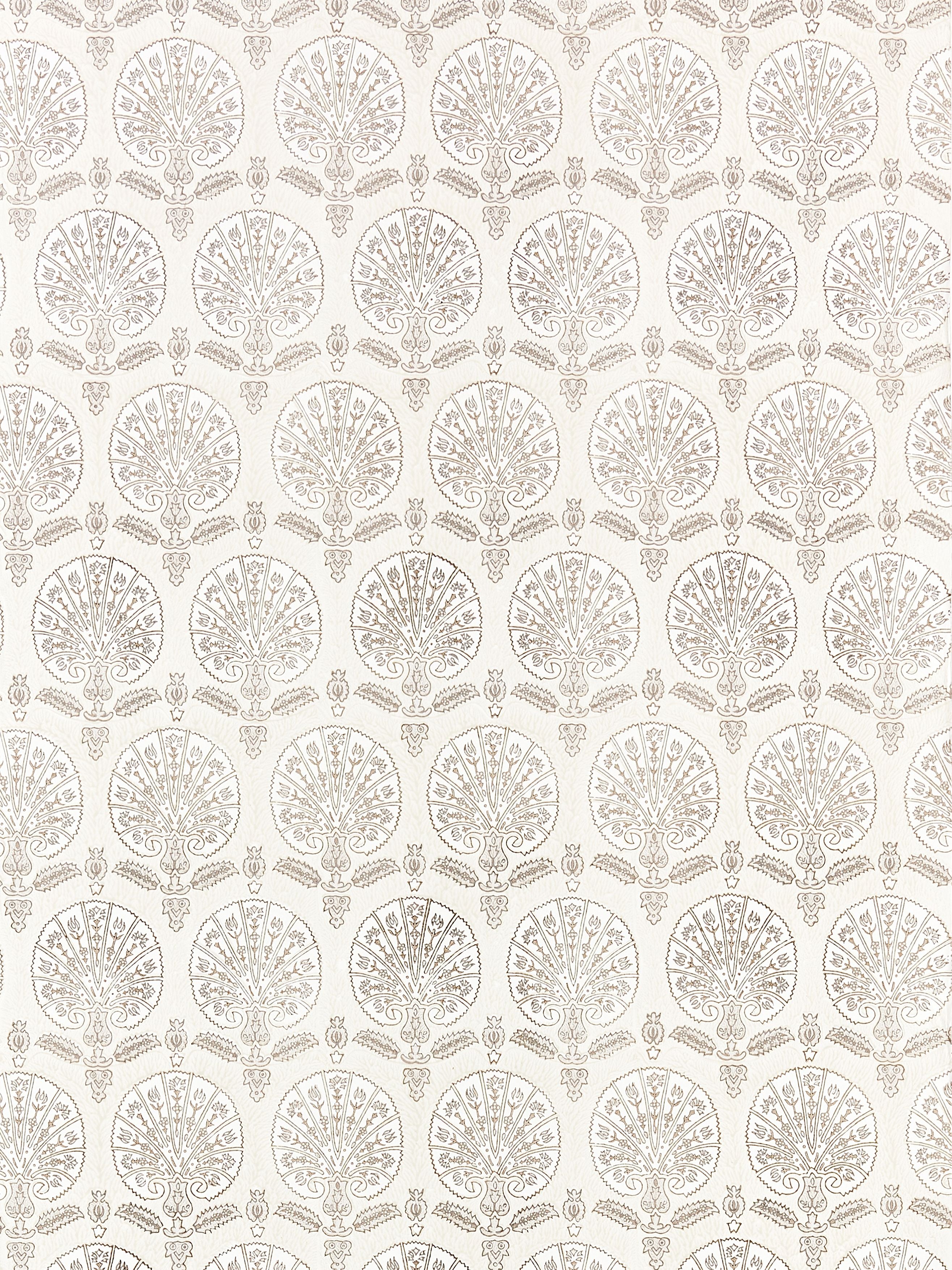 Scalamandre Karanfil Block Print Birch Wallpaper Sample SC 0001WP88560