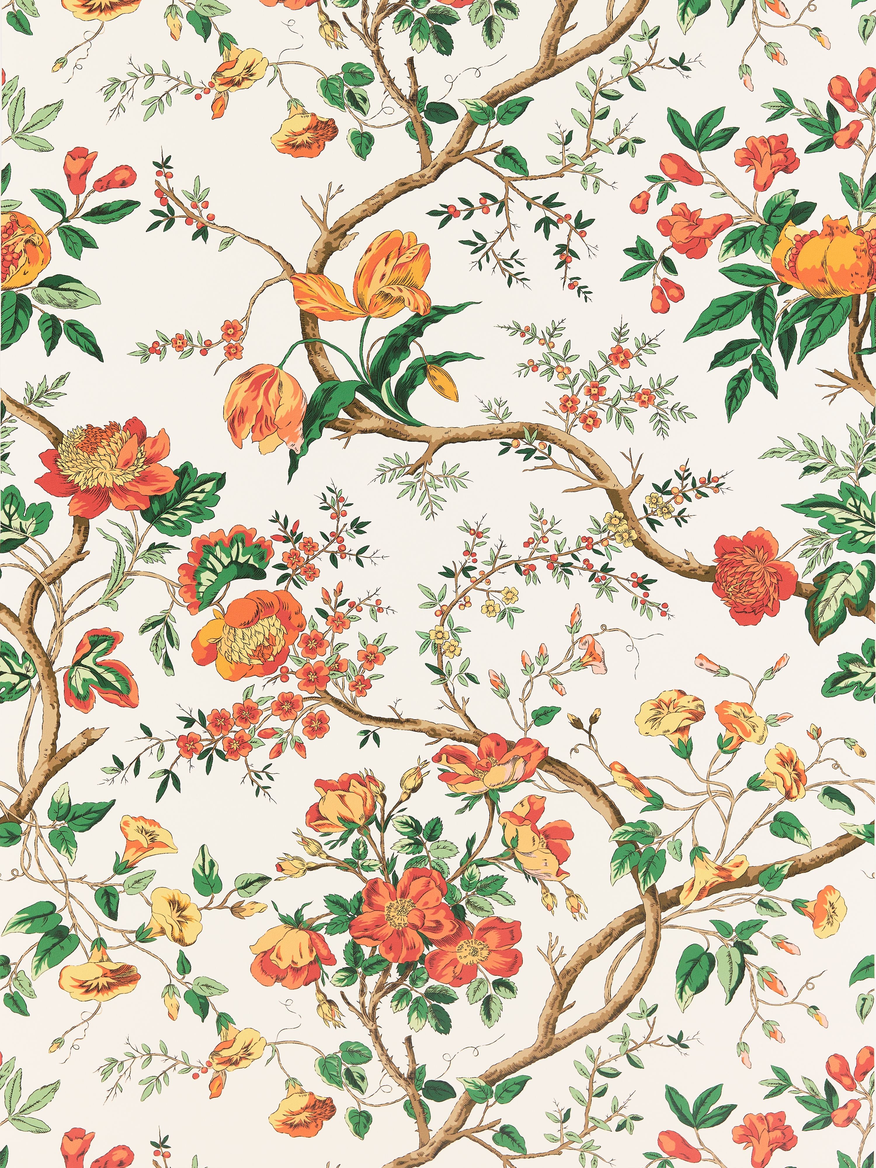 Scalamandre Persephone Persimmon Wallpaper SC 0001WP88563