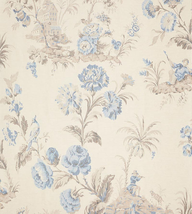 Scalamandre Somerset Silk Warp Print Porcelain Fabric SC 000216585