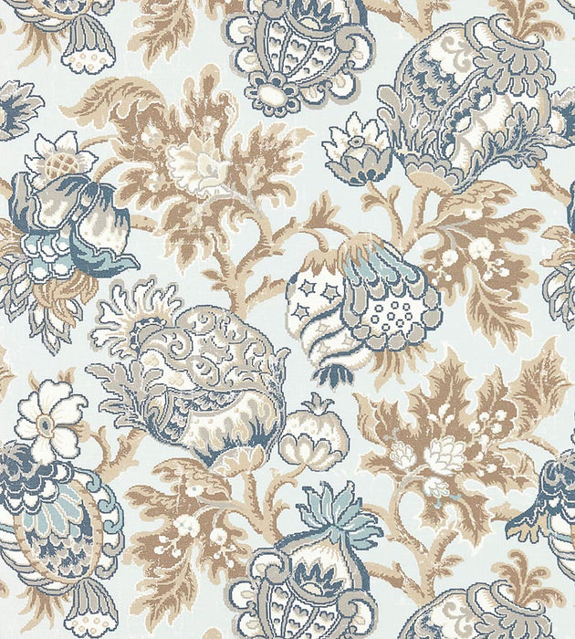 Scalamandre Canterbury Linen Print Sky Fabric SC 000216593