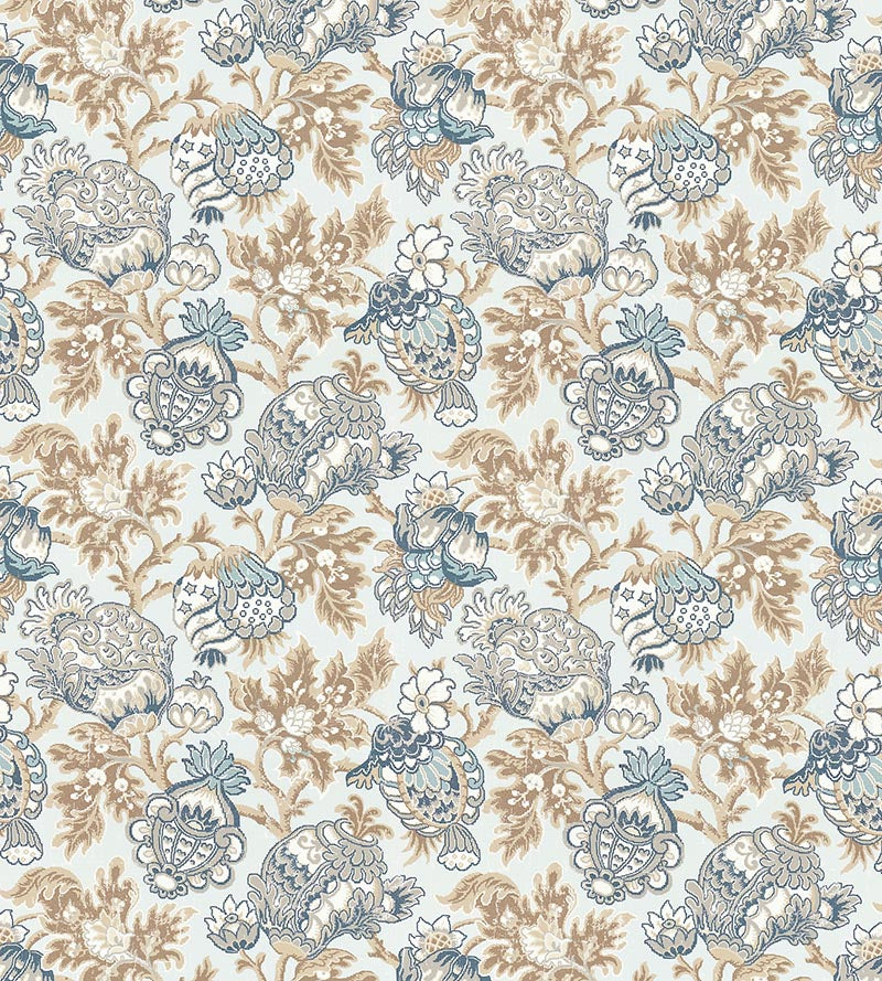 Scalamandre Canterbury Linen Print Sky Fabric SC 000216593