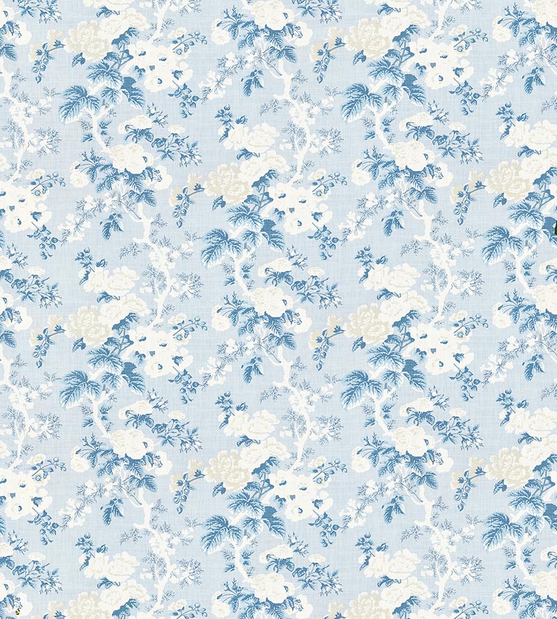 Scalamandre Ascot Linen Print Sky Fabric SC 000216602