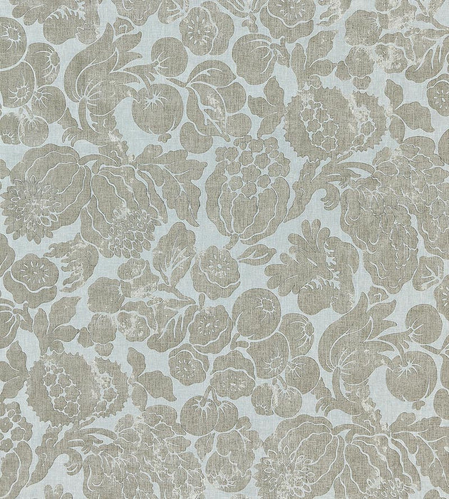 Scalamandre Elsa Linen Print Silver On Skylight Fabric SC 000216606