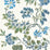 Scalamandre Kew Gardens Warp Print Blues On Ivory Fabric SC 000216611