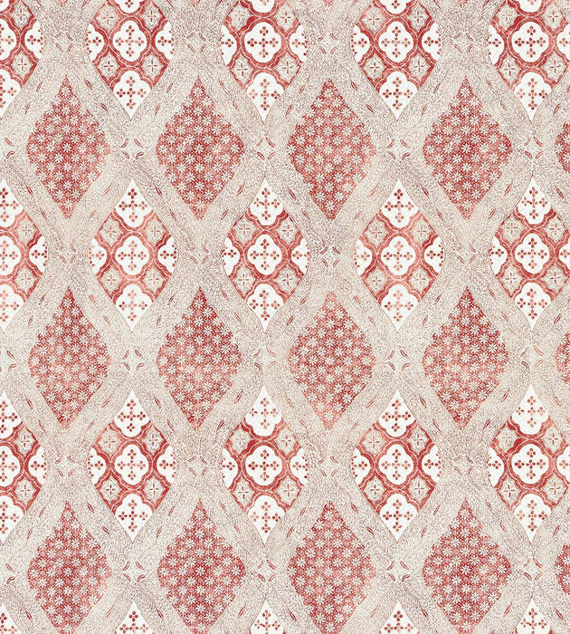 Scalamandre Farrah Print Coral Spice Fabric SC 000216626