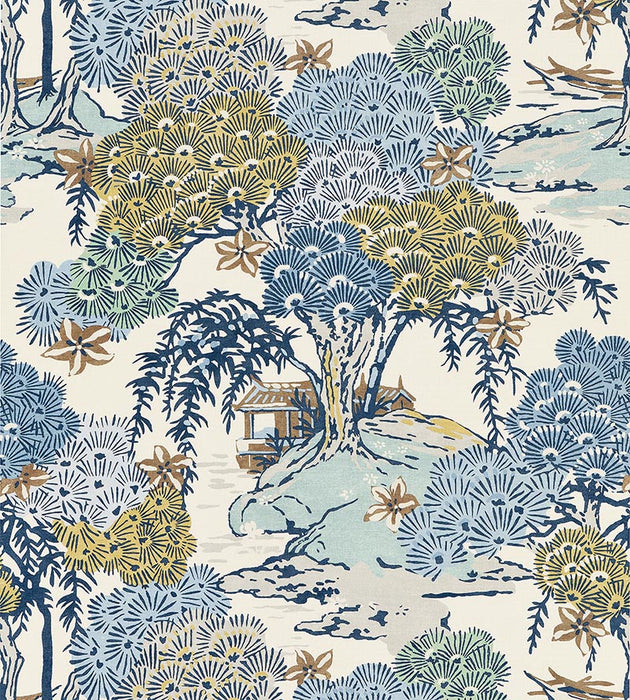 Scalamandre Sea Of Trees Print Blue Ridge Fabric SC 000216627