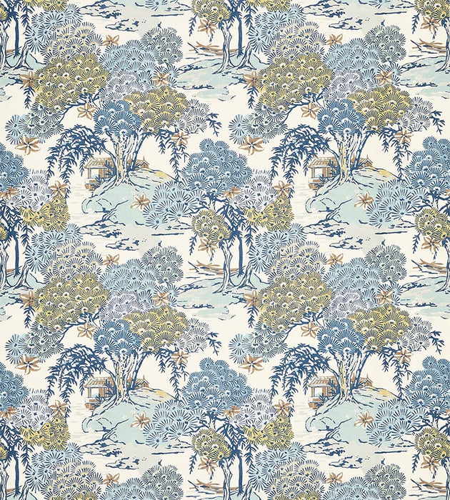 Scalamandre Sea Of Trees Print Blue Ridge Fabric SC 000216627