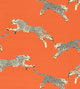 Scalamandre Leaping Cheetah Cotton Print Clementine Fabric SC 000216634