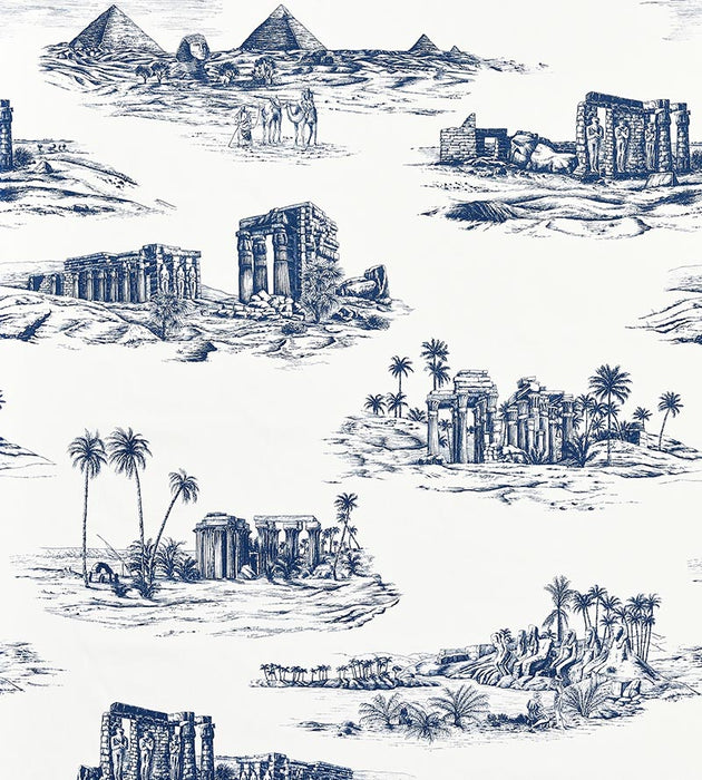 Scalamandre Cairo Toile Lapis Fabric SC 000216635