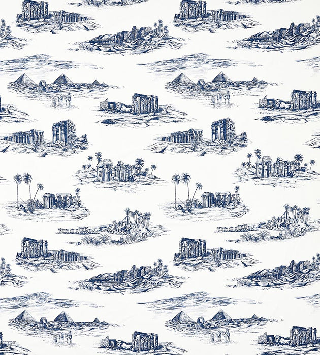 Scalamandre Cairo Toile Lapis Fabric SC 000216635