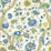 Scalamandre Fleurs Tropicales Blue And Gold Fabric SC 000216647