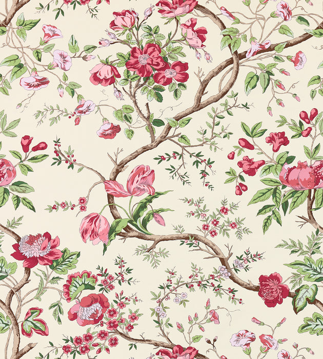 Scalamandre Persephone Print Heirloom Rose Fabric Sample SC 000216651