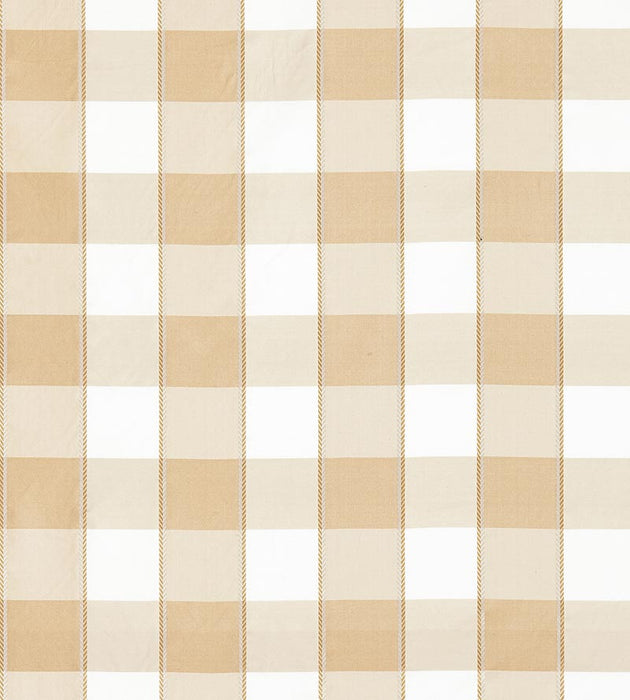 Scalamandre Chelsea Check Flax Fabric SC 000227024