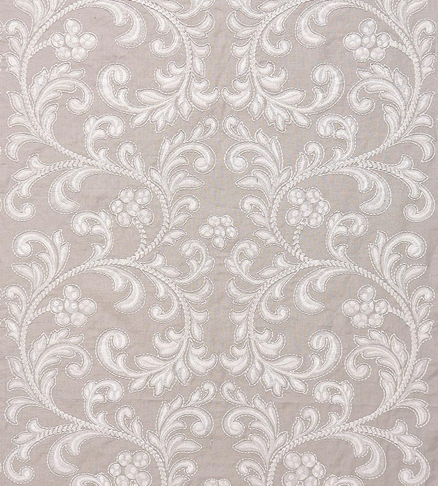 Scalamandre Chiara Embroidery Pearl Grey Fabric SC 000227029