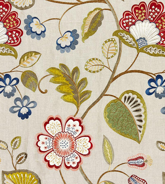 Scalamandre Willowood Embroidery Bloom Fabric SC 000227071