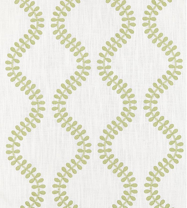 Scalamandre Foglia Embroidery Celery Fabric SC 000227127