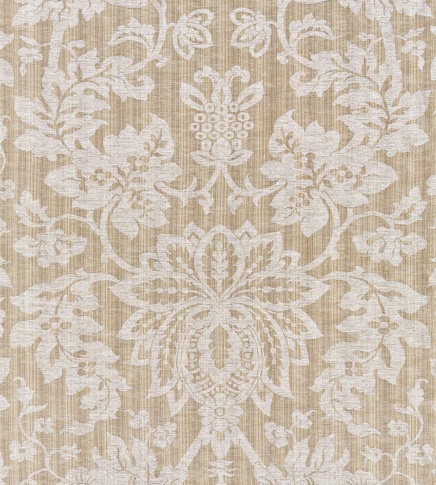 Scalamandre Metalline Damask Flax Fabric SC 000227136