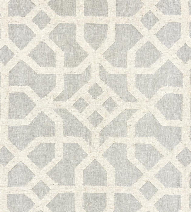 Scalamandre Linen Lattice Mineral & Greige Fabric SC 000227149