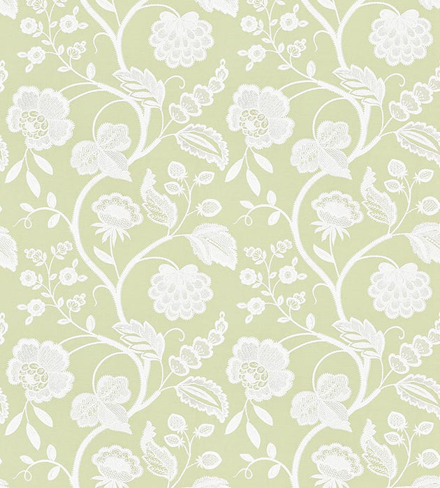 Scalamandre Kensington Embroidery Celery Fabric SC 000227151