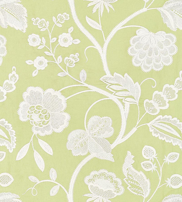 Scalamandre Kensington Embroidery Celery Fabric SC 000227151