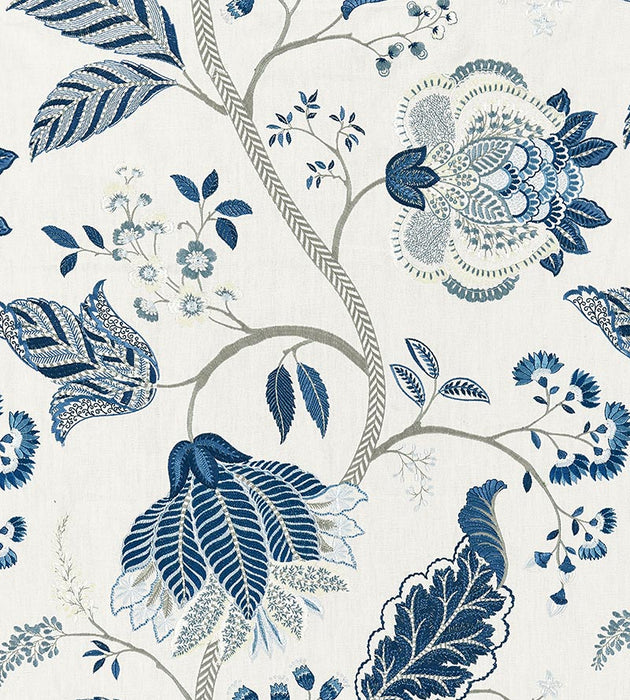 Scalamandre Palampore Embroidery Porcelain Fabric Sample SC 000227175