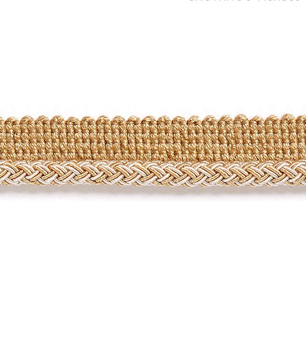 Scalamandre Georgica Braided Cord Camel Trim Sample SC 0002C303