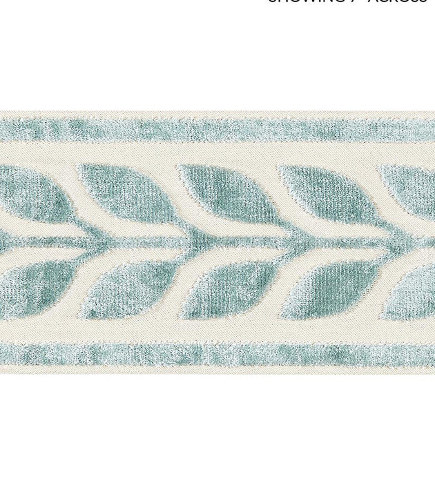 Scalamandre Vigne Velvet Tape Aquamarine Trim Sample SC 0002T3278