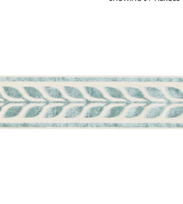 Scalamandre Vigne Velvet Tape Aquamarine Trim Sample SC 0002T3278