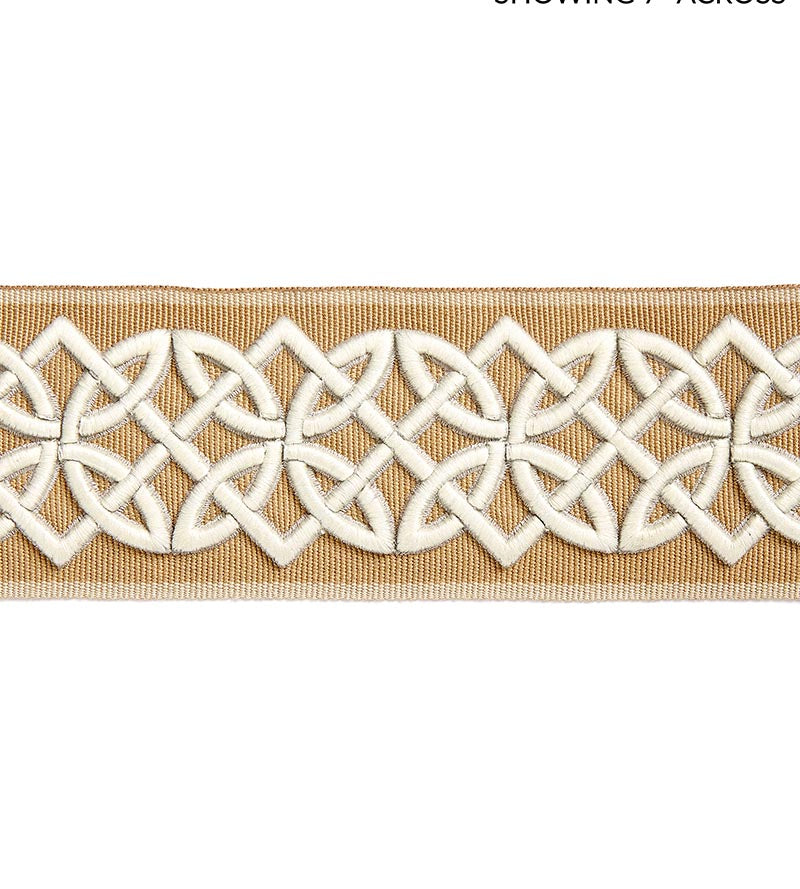 Scalamandre Celtic Embroidered Tape Camel Trim SC 0002T3282