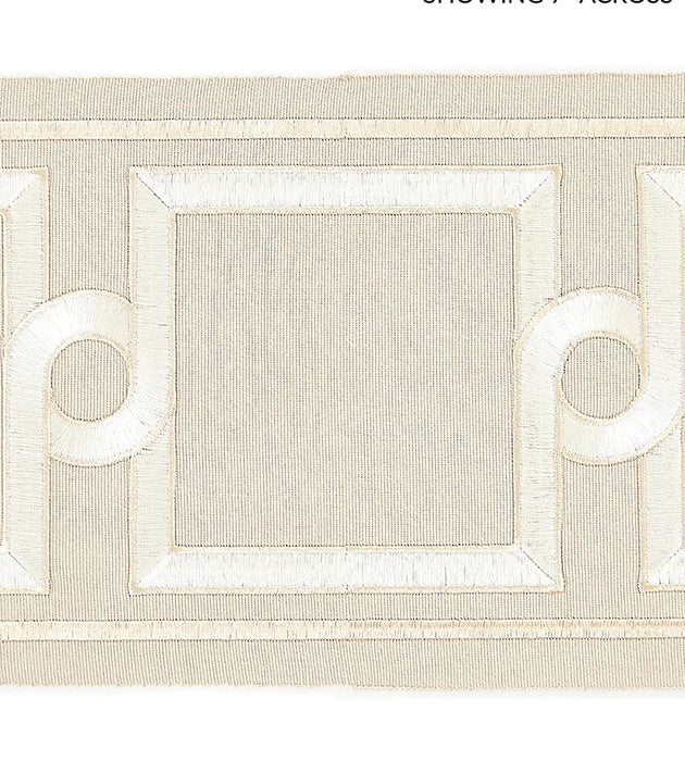 Scalamandre Square Link Embroidered Tape Sand Trim Sample SC 0002T3287