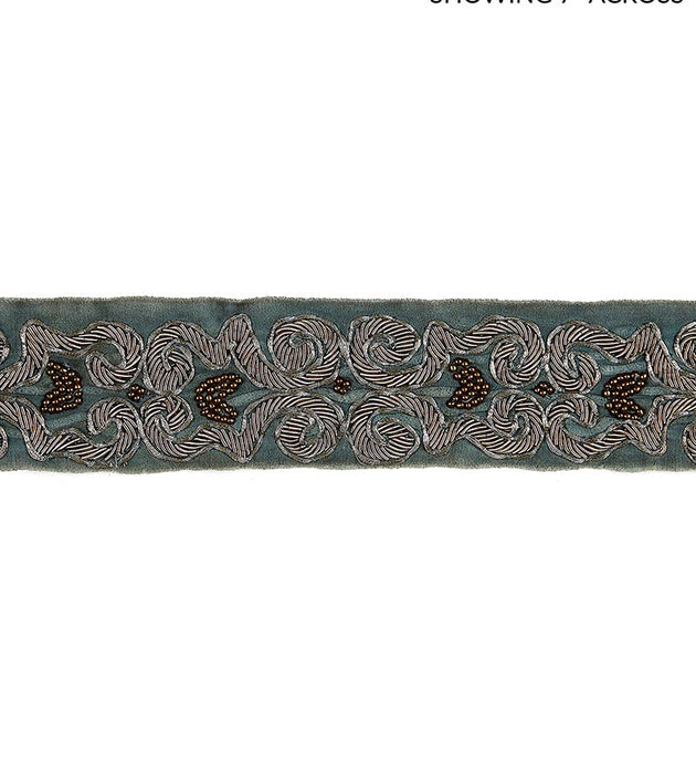 Scalamandre Zardozi Velvet Tape Mineral & Pewter Trim SC 0002T3290